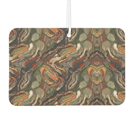 Abstract Earth Tone Swirl Pattern カーエアーフレッシュナー (正面)