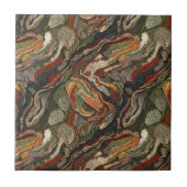 Abstract Earth Tone Swirl Pattern タイル (正面)