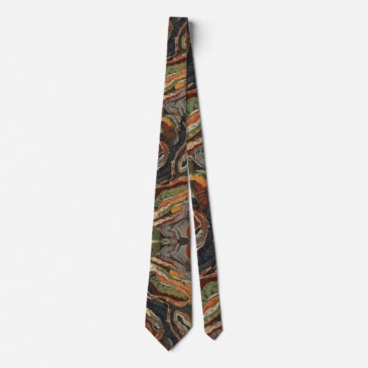 Abstract Earth Tone Swirl Pattern ネクタイ (正面)