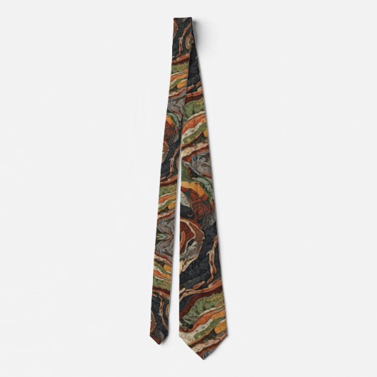 Abstract Earth Tone Swirl Pattern ネクタイ (裏面)