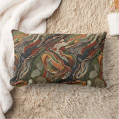 Abstract Earth Tone Swirl Pattern ランバークッション (ブランケット)