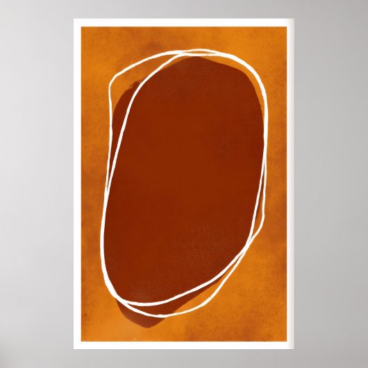 Abstract Earth Tone Wall Art Rustic Warmth, Muted ポスター (正面)