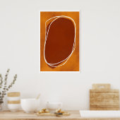 Abstract Earth Tone Wall Art Rustic Warmth, Muted ポスター (キッチン)