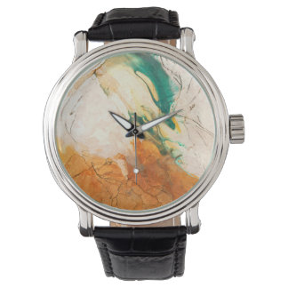 Abstract Earth Tones Marble Art Watch 腕時計