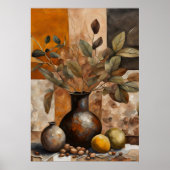 Abstract Earthy Still Life - Terracotta & Olive ポスター (正面)