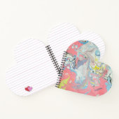 Abstract Ebru Water Marbling Pastel Heart Shaped ノートブック (内部)