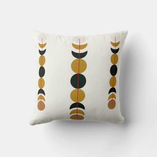 Abstract Eclipse Moon Phases Poster | Minimal Mono クッション (裏面)