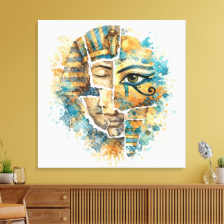 Abstract Egyptian Pharaoh Art with Eye of Horus  キャンバスプリント