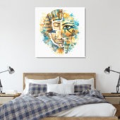 Abstract Egyptian Pharaoh Art with Eye of Horus  キャンバスプリント (インサイチュ (寝室))