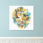 Abstract Egyptian Pharaoh Art with Eye of Horus  キャンバスプリント (インサイチュ (ウッドフロア))