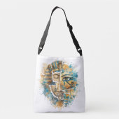Abstract Egyptian Pharaoh Eye of Horus Mythology クロスボディバッグ (裏面)