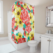 Abstract elegance seamless pattern with floral bac シャワーカーテン (インサイチュ)