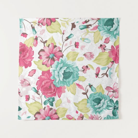 Abstract Elegance Seamless pattern with floral bac タペストリー (正面)