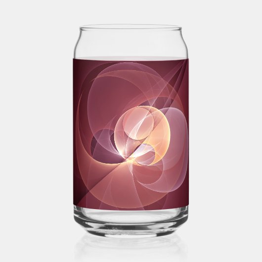 Abstract Elegant Modern Wine Red Fractal Art ガラス缶 (正面)