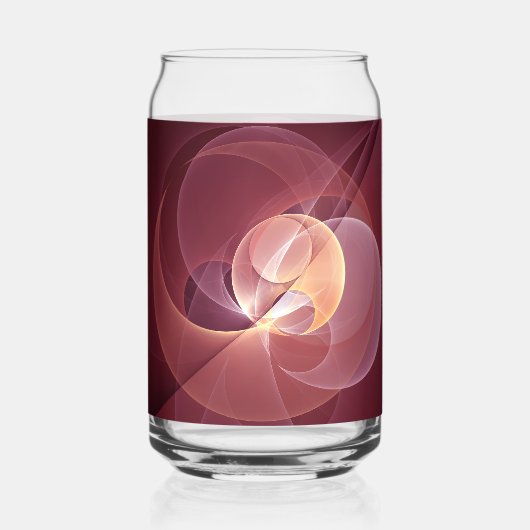 Abstract Elegant Modern Wine Red Fractal Art ガラス缶 (裏面)