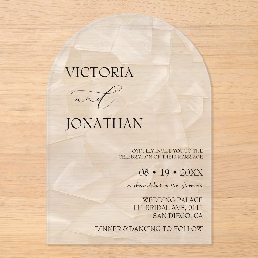 Abstract Elegant Simple Wedding  アクリル招待状 (正面)