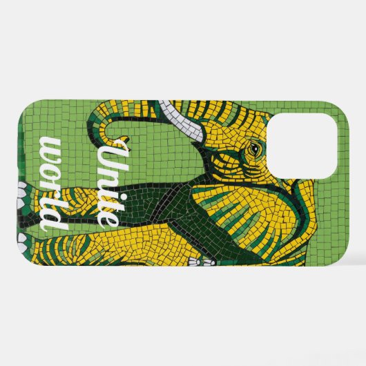 Abstract Elephant Mosaic Phone Case – Smart & Stea iPhoneケース (裏面横)