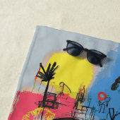 Abstract Elephant Pop Art Illustration ビーチタオル (インサイチュ)