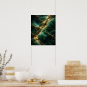 Abstract Emerald Green Jade and Gold Art Poster ポスター (キッチン)