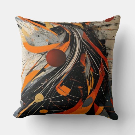 Abstract Energetic Swirl Throw Pillow クッション (正面)