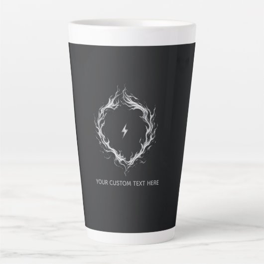 Abstract Energy Circle– Customizable Text カフェラテマグ (正面)