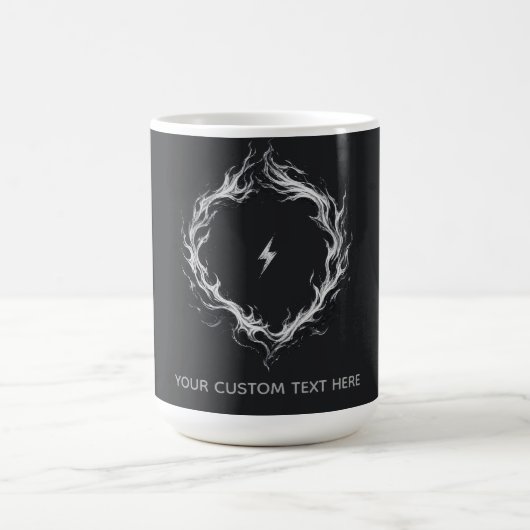 Abstract Energy Circle  – Customizable Text コーヒーマグカップ (中央)