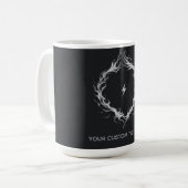 Abstract Energy Circle  – Customizable Text コーヒーマグカップ (正面左)