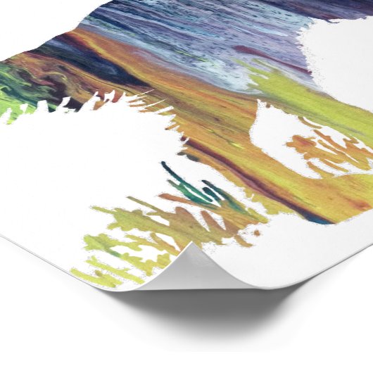 Abstract English setter silhouette ポスター (角)