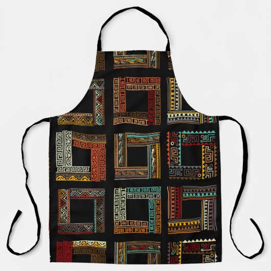 Abstract ethnic frames, seamless pattern エプロン (正面)