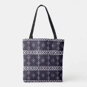 Abstract ethnic geometric pattern design Blue back トートバッグ (裏面)