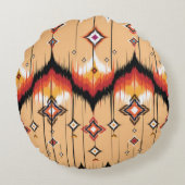 Abstract ethnic geometric pattern design, Ikat geo ラウンドクッション (裏面)