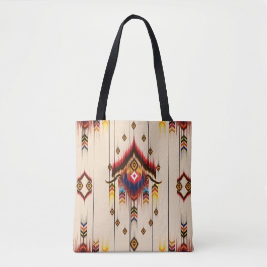 Abstract ethnic geometric pattern, Ikat geometric トートバッグ (正面)