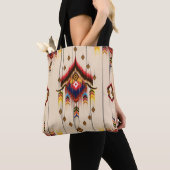 Abstract ethnic geometric pattern, Ikat geometric トートバッグ (クローズアップ)