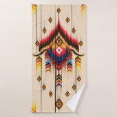 Abstract ethnic geometric pattern, Ikat geometric  バスタオル (バスタオル)