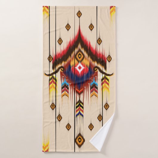 Abstract ethnic geometric pattern, Ikat geometric  バスタオル (バスタオル)