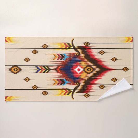 Abstract ethnic geometric pattern, Ikat geometric  バスタオル (バスタオル)