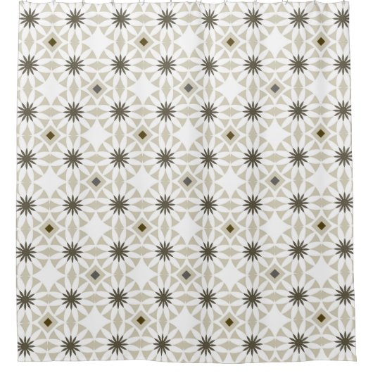 Abstract ethnic geometric patterns design backgrou シャワーカーテン (正面)