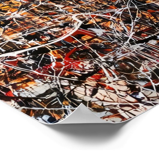 Abstract Expressionist Big Ben London Drip Art ポスター (角)