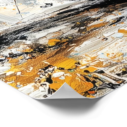 Abstract Expressionist Bonsai Tree Zen Nature Art ポスター (角)