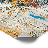 Abstract Expressionist Butterfly Painting Colorful ポスター (角)