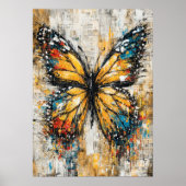 Abstract Expressionist Butterfly Painting Colorful ポスター (正面)