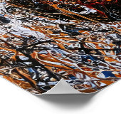 Abstract Expressionist Electric Guitar Drip Art ポスター (角)