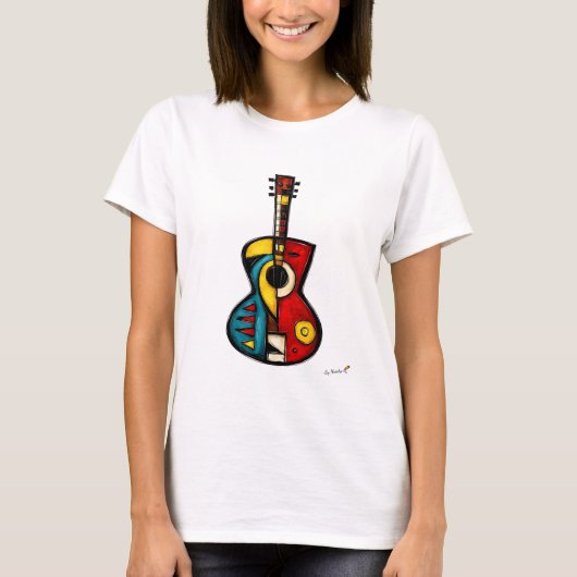 Abstract Expressionist Guitar Art – Modern Music Tシャツ (正面)