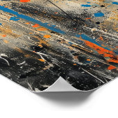 Abstract Expressionist Hummingbird Painting Modern ポスター (角)