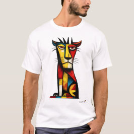 Abstract Expressionist Lion Geometric Modern Art Tシャツ