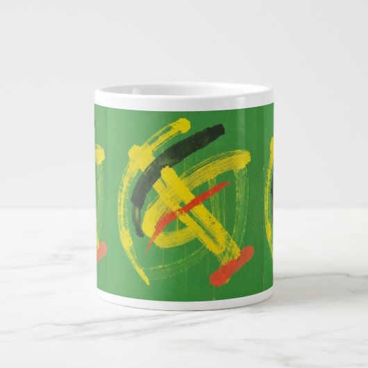 Abstract Expressionist Mark Making Fine Art Mug ジャンボコーヒーマグカップ (正面)