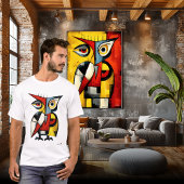 Abstract Expressionist Owl Modern Animal Art Tシャツ