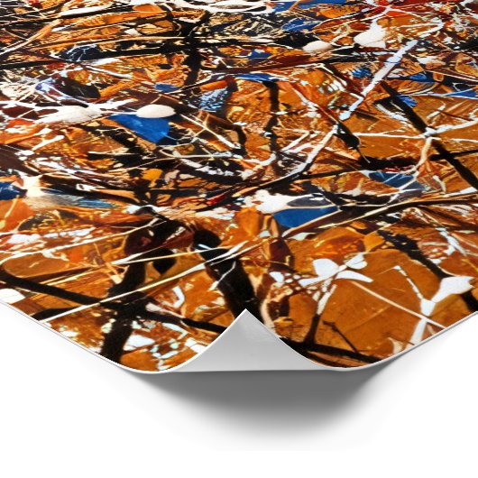 Abstract Expressionist Paris Eiffel Tower Drip Art ポスター (角)