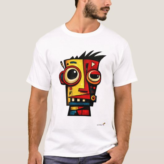 Abstract Expressionist Robot Geometric Modern Art  Tシャツ (正面)