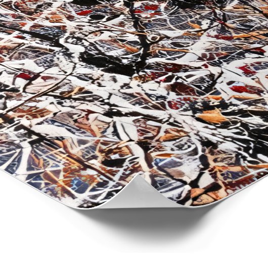 Abstract Expressionist Statue of Liberty Drip Art ポスター (角)